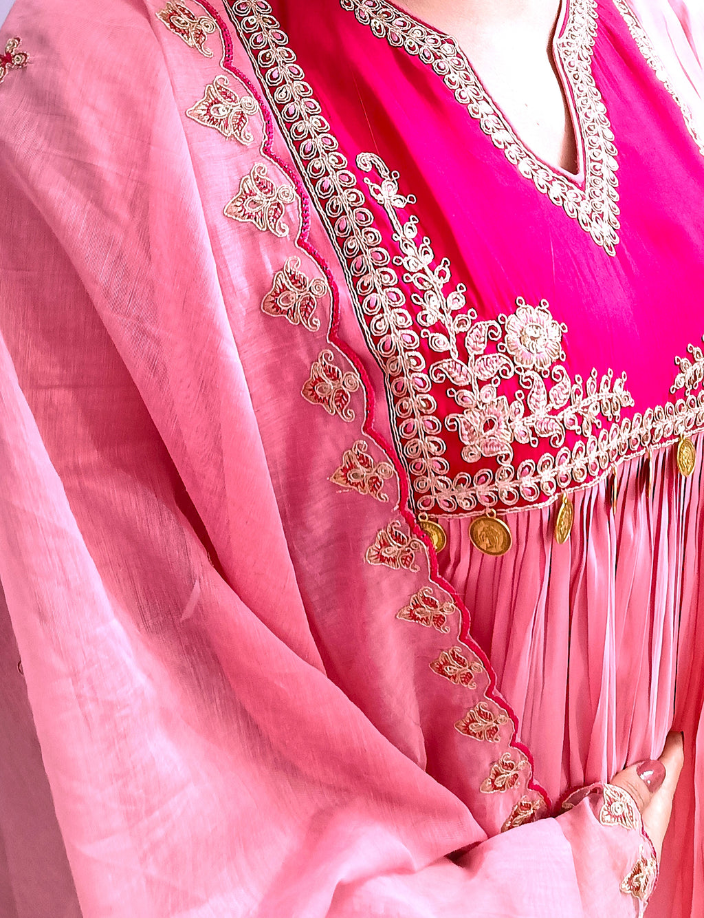 Blush Blossom - Anarkali  Kurta  pant Set with Dupatta