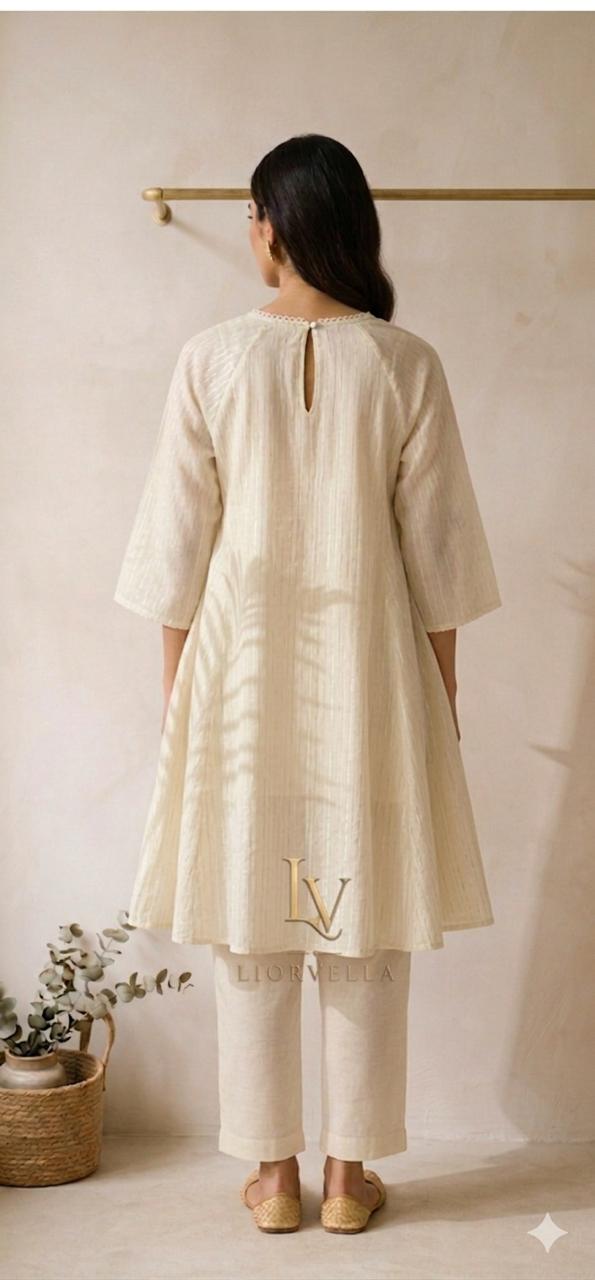 Gulbahar Ivory Floral Embroidered Co-ord  Set